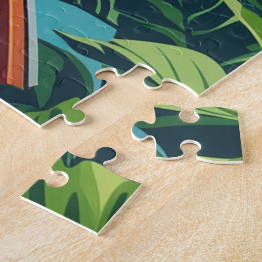 タイトロピカルアイランドロングテールボートヴィンテージ ジグソーパズル (側面)