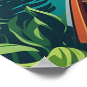 タイトロピカルアイランドロングテールボートヴィンテージ ポスター (角)