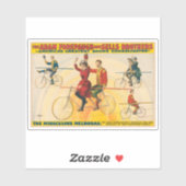 タイトロープに自転車のライダーを示すサーカスのポスター シール (シート)