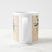 タイトロープに自転車のライダーを示すサーカスのポスター ジャンボコーヒーマグカップ (裏面)