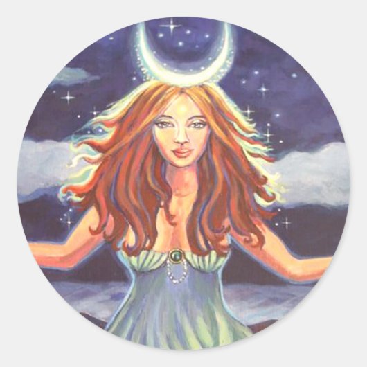 タイドの女王 – Godddess Art Stickers ラウンドシール (正面)