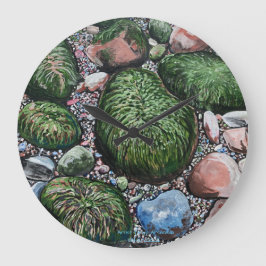 タイドアウトビーチロックランドスケープ ラージ壁時計