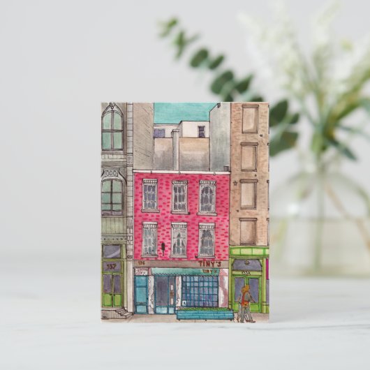 タイニーの135とザバー2階トライベカマンハッタンNYC ポストカード (スタンド正面)