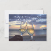 タイニーサンセットオンビーチ結婚式サンキューカード サンキューカード (裏面)