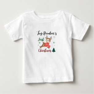 タイニートナカイの初めてのクリスマス ベビーTシャツ