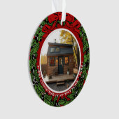 タイニーハウスでの初めてのクリスマスの写真 オーナメント (正面)