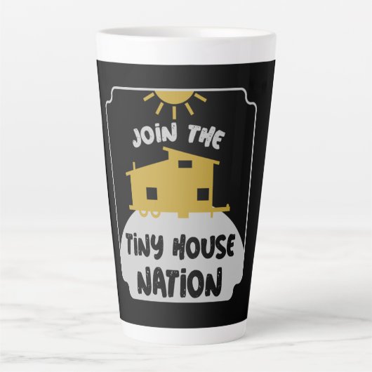 タイニーハウスリビング – Tiny House Nation カフェラテマグ (正面)