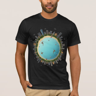 タイニープラネットシティビーチ – シュールアルアーバングローブアート Tシャツ