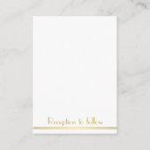 タイニーホワイトゴールデン素晴らしギャツビー結婚式招待状 エンクロージャーカード (裏面)