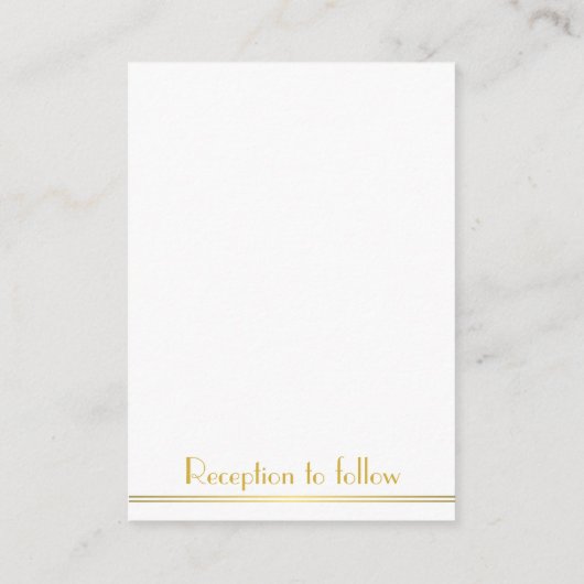 タイニーホワイトゴールデン素晴らしギャツビー結婚式招待状 エンクロージャーカード (裏面)