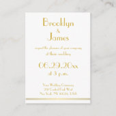 タイニーホワイトゴールデン素晴らしギャツビー結婚式招待状 エンクロージャーカード (正面)