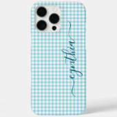タイニーロビンエッグブルーのギンガムシグネチャー Case-Mate iPhoneケース (裏面)