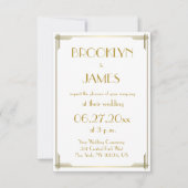 タイニー素晴らしギャツビー金ゴールドアールデコ結婚式招待状 招待状 (正面)