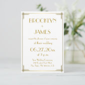 タイニー素晴らしギャツビー金ゴールドアールデコ結婚式招待状 招待状 (スタンド正面)