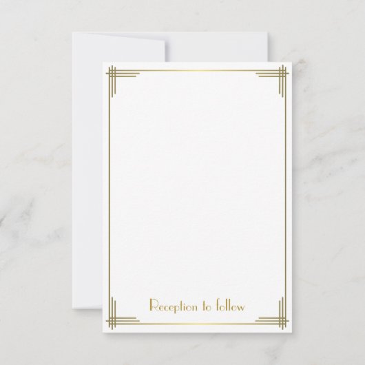 タイニー素晴らしギャツビー金ゴールドアールデコ結婚式招待状 招待状 (裏面)