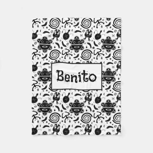 タイノシンボルプエルトリコ文化 フリースブランケット (正面)