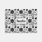 タイノシンボルプエルトリコ文化 フリースブランケット (正面(横))