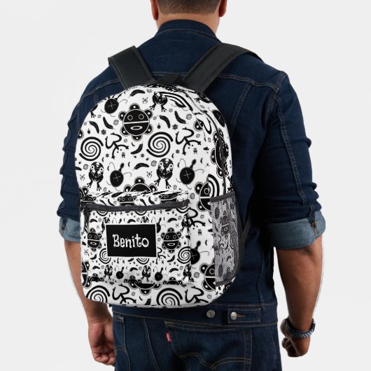 タイノシンボルプエルトリコ文化 プリントバックパック (インサイチュ (モデル))