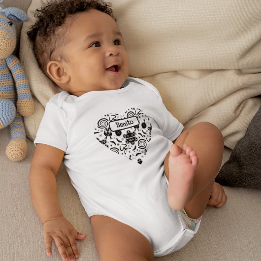 タイノシンボルプエルトリコ文化 ベビーボディスーツ