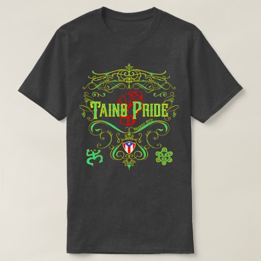 タイノ・プライド ヴィンテージスタイル ネオン Tシャツ (デザイン正面)
