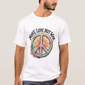 タイバニーピースサインと花 Tシャツ (正面)