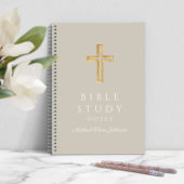 タイパーソナライズされたペベージュ宗教十字架 ノートブック