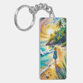 タイビーアイランドウォーターカラーキーチェーン キーホルダー (正面左)