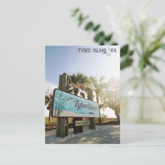 タイビーアイランドサインジョージア旅行 ポストカード (スタンド正面)