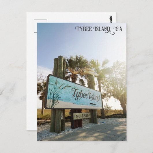 タイビーアイランドサインジョージア旅行 ポストカード (正面/裏面)