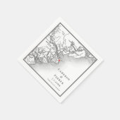 タイビーアイランドジョージアの地図エレガントな結婚式 スタンダードカクテルナプキン (角)