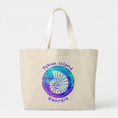 タイビーアイランドジョージアカラフル海シーシェル ラージトートバッグ (裏面)