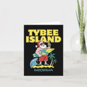 タイビーアイランドジョージアサンタクリスマスサーフィン カード (正面)