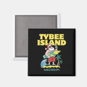 タイビーアイランドジョージアサンタクリスマスサーフィン マグネット (正面/裏面)