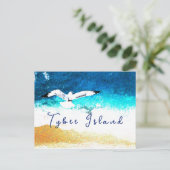 タイビーアイランドジョージアシーガルソアリングビーチ ポストカード (スタンド正面)