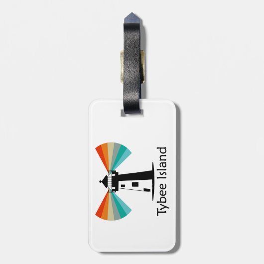 タイビーアイランドジョージアライトハウスレインボー ラゲッジタグ (裏面縦)