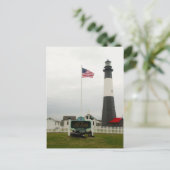 タイビーアイランドライトハウスジョージア州旗 ポストカード (スタンド正面)