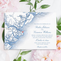 タイビーエレガントアイランドジョージアの地図ネイビーブルー結婚ズ