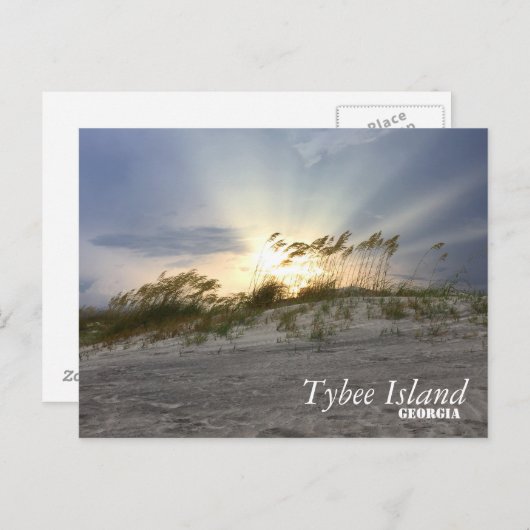 タイビー島の夕日，ジョージア ポストカード (正面/裏面)