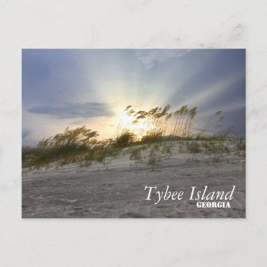 タイビー島の夕日，ジョージア ポストカード (正面)