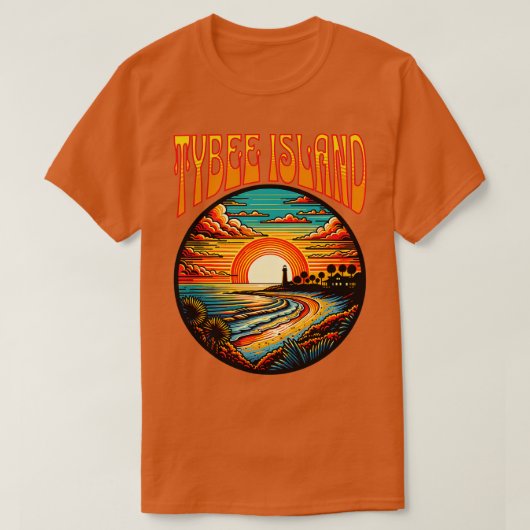 タイビー島の海岸線日没Tシャツ Tシャツ (デザイン正面)