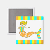 タイビー島，ジョージア州マーメイド広場 マグネット (正面/裏面)