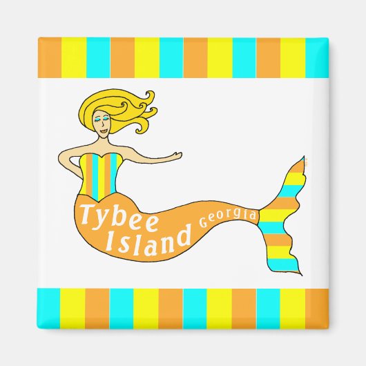 タイビー島，ジョージア州マーメイド広場 マグネット (正面)
