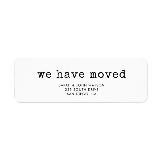 タイピシンプルターフォント差出人住所 ラベル (正面)