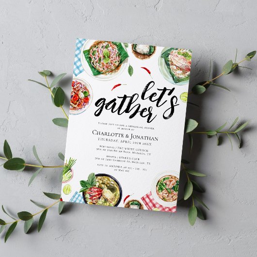 タイフードディナーパーティーリハーサルディナー 招待状