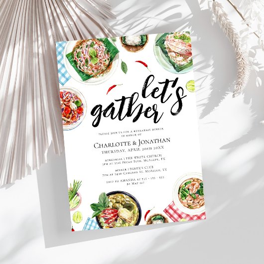 タイフードディナーパーティーリハーサルディナー 招待状