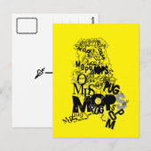 タイプでできたパグ ポストカード (正面/裏面)