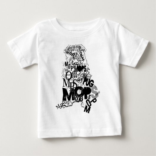 タイプのPUG ベビーTシャツ (正面)