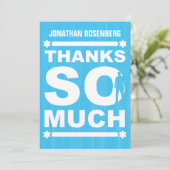 タイプはっきりしたバー（ユダヤ教の）バル・ミツバーサンキューカードインライトブルー サンキューカード (スタンド正面)