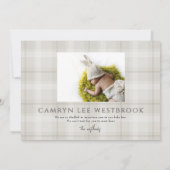 タイプはっきりしたベビー誕生写真発表少年ガール 案内状 (裏面)