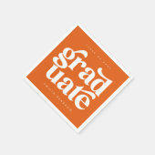 タイプはっきりしたモダンオレンジ卒業パーティナプキンス スタンダードカクテルナプキン (角)